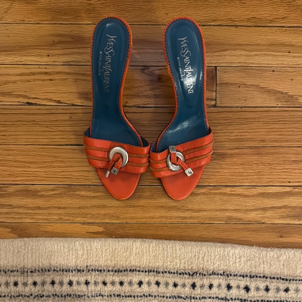 Yves Saint Laurent Women's Orange Slide Sandals